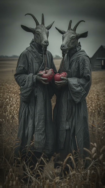 Two very scary serial killer sheep from the Middle Ages. #midjourney #shorts #shortvideo