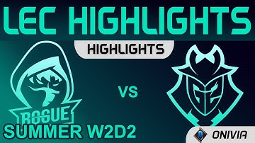 RGE vs G2 Highlights LEC Summer Season 2021 W2D2 Rogue vs G2 Esports by Onivia