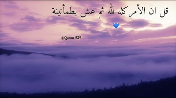 القرآن الكريم 🍃 | قل ان الأمر كله لله ثم عش بطمأنينة 💙