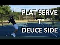 Meilleure technique pour un service plat en t du ct deuce  connecter le tennis  sert