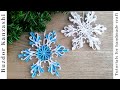 Kanzashi hópehely 01-20 / Kanzashi snowflake - karácsonyi hópihe szatén szalagból