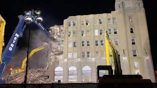 More destruction of the Meadowbrook bank building in Freeport on Long Island