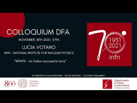 Lucia Votano - INFN70 - An Italian successful story. Colloquium DFA