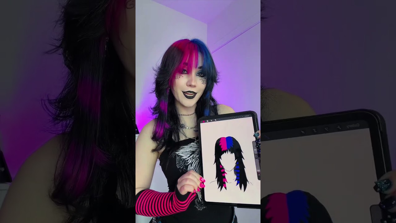 Pink and Blue Scene Hair Reveal👀 #hair #hairdye #haircolor #scene #altgirl #altgirl #transition
