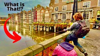 Fishing with a Huge Magnet in Amsterdam