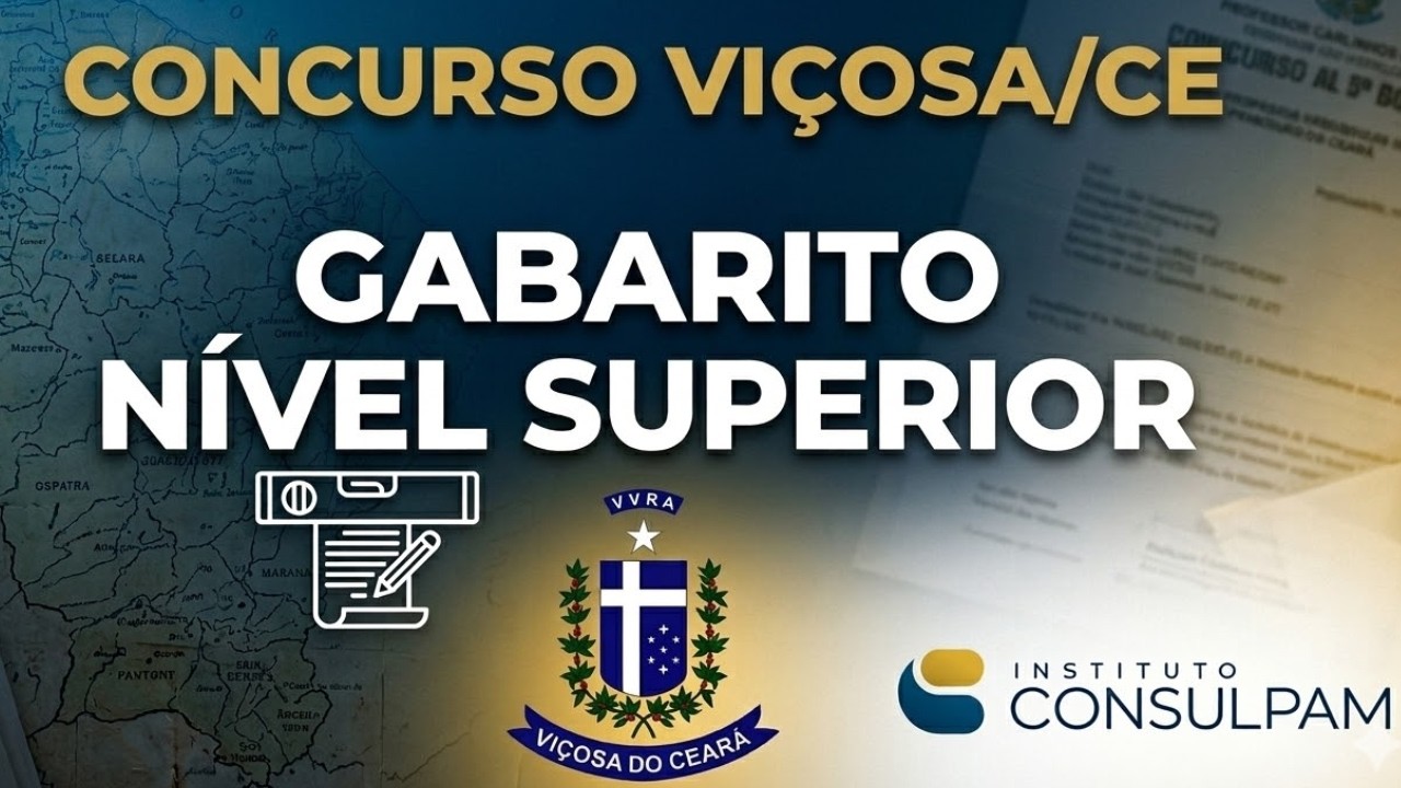 CONCURSO DE VIÇOSA/CE - GABARITO NÍVEL SUPERIOR - MATEMÁTICA - BANCA CONSULPAM #concurso #viçosa