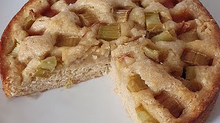 Vegan Rhubarb and custard cake / Really Simple Recipes