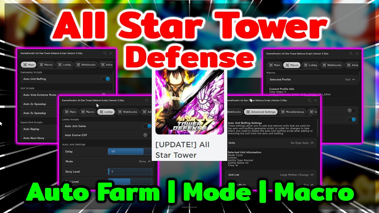 Script macro Op All Star Tower Defence está no meu canal só acessar pe