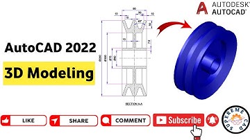 AutoCAD 2022 3D Modeling Practice Drawing | AutoCAD 3D Revolve Command Practice | AutoCAD 3D Revolve