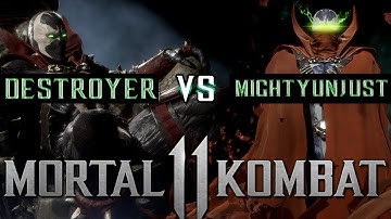 BRUTAL SPAWN MIRROR! Destroyer vs MightyUnjust - MK11