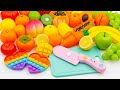 木製 ASMR Plastic Vegetables &amp; Fruits Cutting | No Talking Toy ASMR