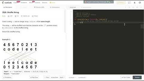 Leetcode 1528: Shuffle String in Javascript