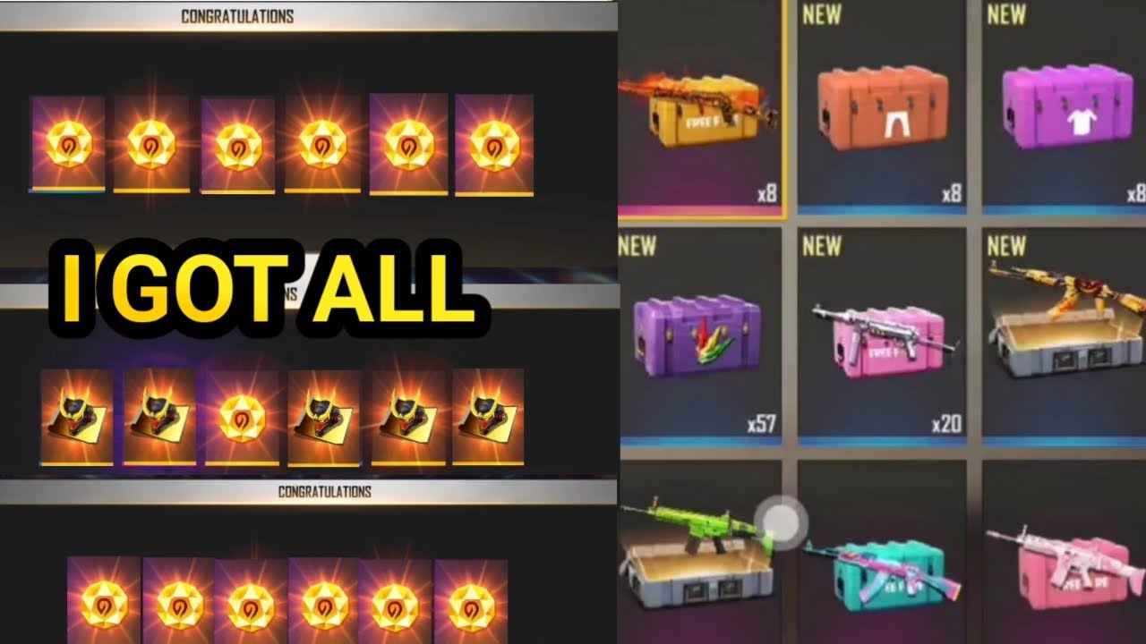 Opening 500+ Crates || 60 Stone And 50 Blue Print || Free Fire Battleground 2020