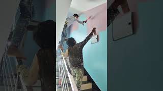 wall painting ♥️🏡 🏡#home #homedecor #artvideo #love#wallart #wallpainting #duetchallenge#viralvideo