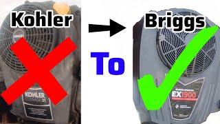 EASY Kohler Courage 21HP REPOWER! Upgrade to a Briggs & Stratton Engine