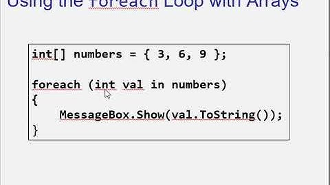 C#   Chapter 7   Arrays and Lists   Part 8 Foreach loop in Array swf