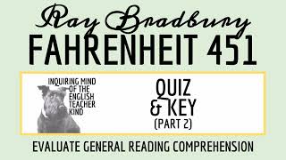 Fahrenheit 451 by Ray Bradbury Quiz and Answer Key - Part 2