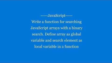 JavaScript arrays with a Binary search | JavaScript