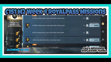 C1S1 M2 Week 4 Royalpass Missions | Fully Explained in Tamil | CLOWNS VLOG |