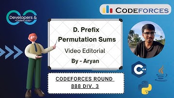 D. Prefix Permutation Sums | Codeforces Round 888 (Div. 3) | Codeforces | DCC NIT-A