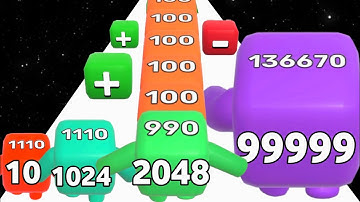 Level Up Numbers vs Blob Merge 2048 - All Level Gameplay (Freeplay, Max Level) ASMR Math Games