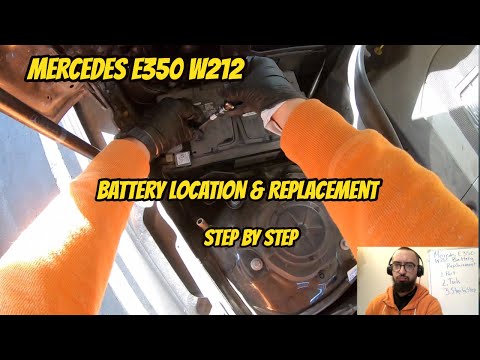 Mercedes E350 battery replacement and location Step by Step DIY change size 48 and 49 W212 E-Class.