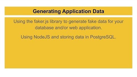 Generating fake data using Docker + PostgreSQL + NodeJS + faker.js