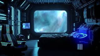 Spaceship Through Nebula | Sci-Fi Ambience Engine Hum & Beeps | 2 Hours