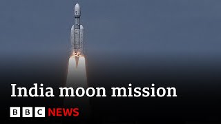 India moon mission rocket blasts into space - BBC News screenshot 2