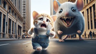 Battle between Cat and Giant Mouse!🐱🐭 #cat #cutecat #aicat