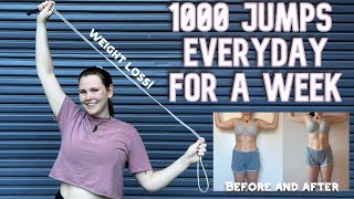 I tried the 7 day jump rope challenge | 1000 jumps a day | Weight loss Journey | Before and After