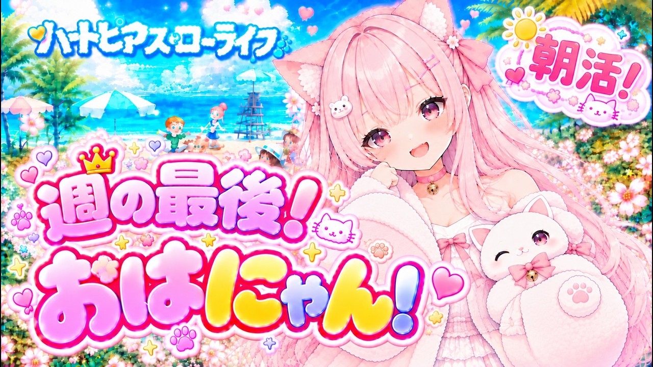 【朝活ハートピア】金曜日おはにゃん!☀️ 週の最後も姫とまったり過ごそ?♡ 初見さん大歓迎!【ここめ/vtuber】