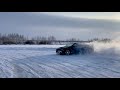 Mitsubishi lancer EVOlution on a frozen lake