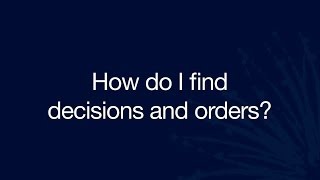 How to find decisions & orders - Fair Work Commission Website Guide