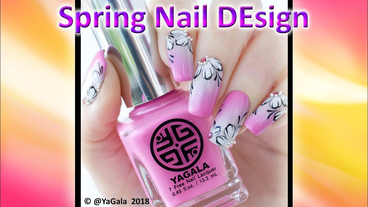 5. Pink and Floral Nail Design - wide 10