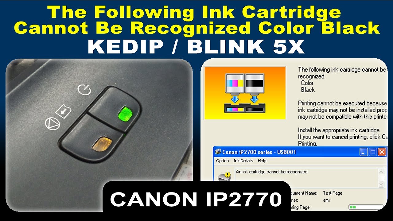 Mengatasi Printer Canon iP2770 Berkedip 5 Kali The Following Ink