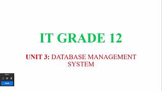 IT Grade 12 unit 3, RDBMS in Amharic Part 1