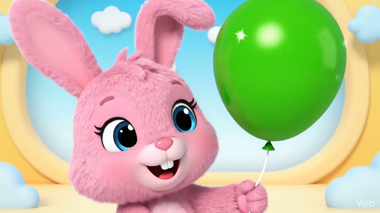 Mimi, funny bunny, little cute bunny, learning shapes and colors, bay shark, smiles, balloons