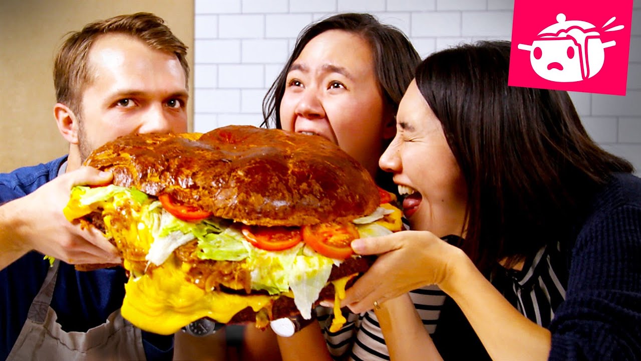 We Tried To Re-Create This Giant 30-Pound Burger Eating Your Feed Tasty