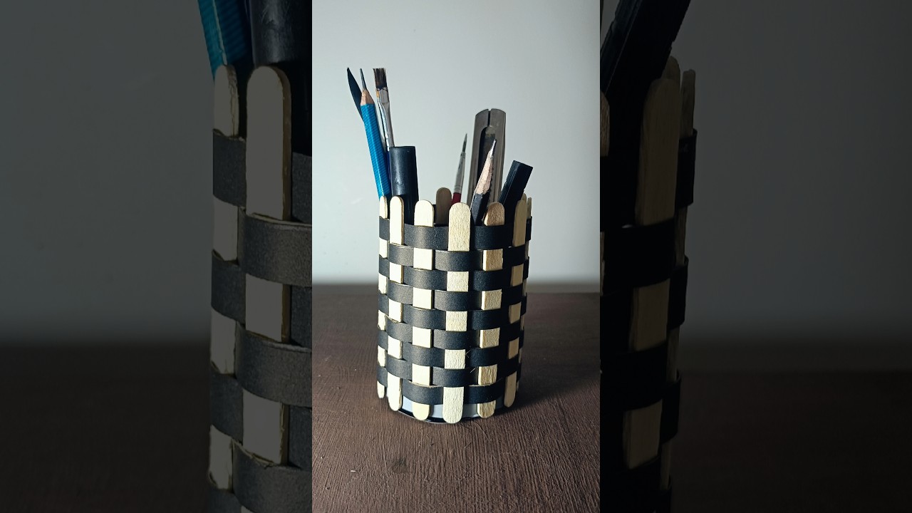 how to make pen holder at home | for study table | easy craft #pencilholder #diy #craft #penset