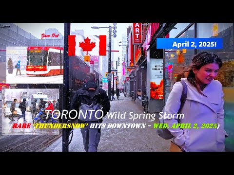 TORONTO Wild Spring Storm (Rare⛈️‘Thundersnow’ Hits Downtown – Wed. Apr ...