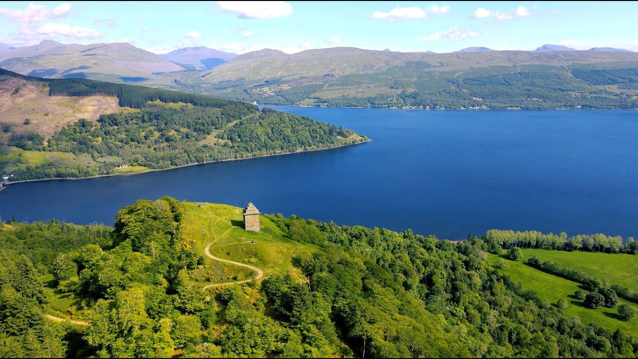 Dun na Cuaiche Watchtower Inveraray, Scotland. 4K Drone video. YouTube