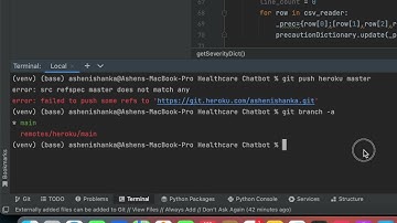 error: src refspec master does not match any error: failed to push some refs to Heroku
