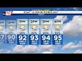 Not as hot today, with added clouds and a chance for a shower