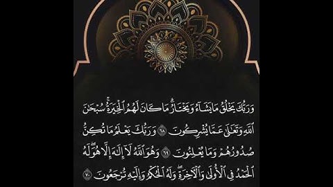 سورة القصص آيه.(68)