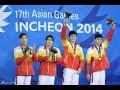 【Sun Yang】men&#39;s 4X100mfr victory ceremony in Incheon Asian Games