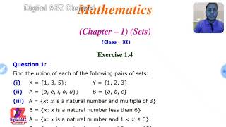 Exercise 1.4 Solutions for 11  Set | Sets Class 11th NCERT Solutions in Hindi | By DigitalA2ZChanel