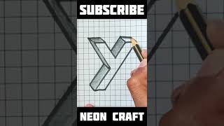 3d  Y  | Neon Craft | shorts shortvideo youtubeshorts