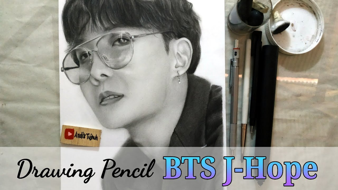 Menggambar BTS  J HOPE Drawing Pencil YouTube