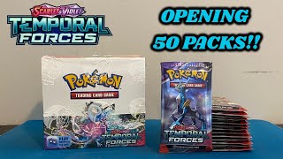 I opened 50 PACKS OF TEMPORAL FORCES to try and COMPLETE THE SET!! (pokemon card opening)